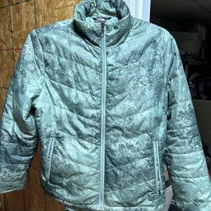The North Face Womens Tamburello Jadeite Green Color Spray Insulated Jacket Med